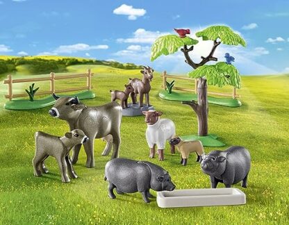 Playmobil 71307 Country Animal Set with Paddock, with lovingly designed farm animals like cows, goats, sheep, and pot-bellied pigs, fun imaginative role play, playsets suitable for children ages 4+ 4 Playmobil 71307 Country Animal Set with Paddock, with lovingly designed farm animals like cows, goats, sheep, and pot-bellied pigs, fun imaginative role play, playsets suitable for children ages 4+ - Image 4