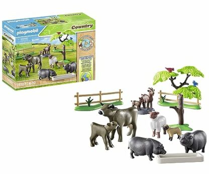 Playmobil 71307 Country Animal Set with Paddock, with lovingly designed farm animals like cows, goats, sheep, and pot-bellied pigs, fun imaginative role play, playsets suitable for children ages 4+ 2 Playmobil 71307 Country Animal Set with Paddock, with lovingly designed farm animals like cows, goats, sheep, and pot-bellied pigs, fun imaginative role play, playsets suitable for children ages 4+ - Image 2