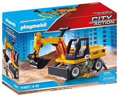 Playmobil 71407 Excavator with shovel, 360° rotating superstructure and support feet, toy playset suitable for ages 4+ - Image 3
