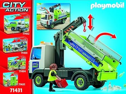 Playmobil 71431 City Action Glass Recycling Truck with Container, city cleaning driver, numerous glass bottles, fold-up loading area, fun imaginative role-play, playsets suitable for children ages 4+ 3 Playmobil 71431 City Action Glass Recycling Truck with Container, city cleaning driver, numerous glass bottles, fold-up loading area, fun imaginative role-play, playsets suitable for children ages 4+ - Image 3