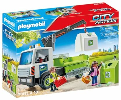 Playmobil 71431 City Action Glass Recycling Truck with Container, city cleaning driver, numerous glass bottles, fold-up loading area, fun imaginative role-play, playsets suitable for children ages 4+ 4 Playmobil 71431 City Action Glass Recycling Truck with Container, city cleaning driver, numerous glass bottles, fold-up loading area, fun imaginative role-play, playsets suitable for children ages 4+ - Image 4