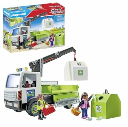 Playmobil 71431 City Action Glass Recycling Truck with Container, city cleaning driver, numerous glass bottles, fold-up loading area, fun imaginative role-play, playsets suitable for children ages 4+ 2 Playmobil 71431 City Action Glass Recycling Truck with Container, city cleaning driver, numerous glass bottles, fold-up loading area, fun imaginative role-play, playsets suitable for children ages 4+ - Image 2