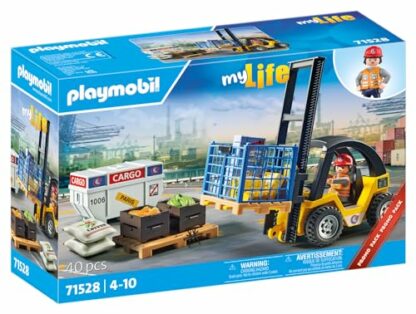 Playmobil 71528 myLife Promo Pack: Forklift truck with cargo, exciting logistics work at the port, including pallets and numerous stock items, detailed play sets suitable for children ages 4+ 3 Playmobil 71528 myLife Promo Pack: Forklift truck with cargo, exciting logistics work at the port, including pallets and numerous stock items, detailed play sets suitable for children ages 4+ - Image 3