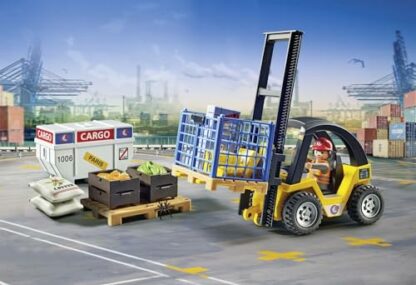 Playmobil 71528 myLife Promo Pack: Forklift truck with cargo, exciting logistics work at the port, including pallets and numerous stock items, detailed play sets suitable for children ages 4+ 4 Playmobil 71528 myLife Promo Pack: Forklift truck with cargo, exciting logistics work at the port, including pallets and numerous stock items, detailed play sets suitable for children ages 4+ - Image 4