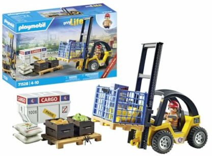 Playmobil 71528 myLife Promo Pack: Forklift truck with cargo, exciting logistics work at the port, including pallets and numerous stock items, detailed play sets suitable for children ages 4+ 2 Playmobil 71528 myLife Promo Pack: Forklift truck with cargo, exciting logistics work at the port, including pallets and numerous stock items, detailed play sets suitable for children ages 4+ - Image 2