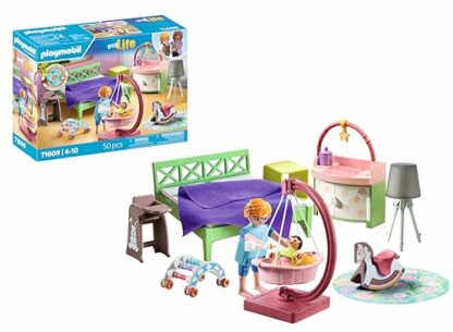 Playmobil 71609 myLife: Sleeping room with baby play corner, and two figures, made from over 80% recycled and bio-based materials, detailed play sets suitable for children ages 4+ 2 Playmobil 71609 myLife: Sleeping room with baby play corner, and two figures, made from over 80% recycled and bio-based materials, detailed play sets suitable for children ages 4+ - Image 2