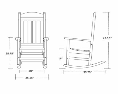 Polywood R100AR Presidential Rocking Chair, Aruba - Image 4