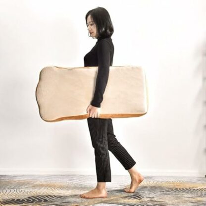 Floor Chair Toast Shaped Floor Chair with Back Support, Lazy Sofa Backrest Chair with 6 Adjustable Position, Padded Sleeper Bed Couch Recliner, Floor Gaming Meditation Tatami Chair for Adults Kids Med - Image 3