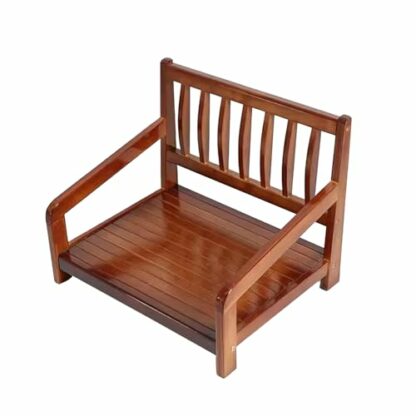 Portable Floor Chair with Backrest Japanese Style Wooden Lazy Floor Chair with Armrests Legless Tatami Chair for Bay Window, Living Room, Bedroom - Image 2