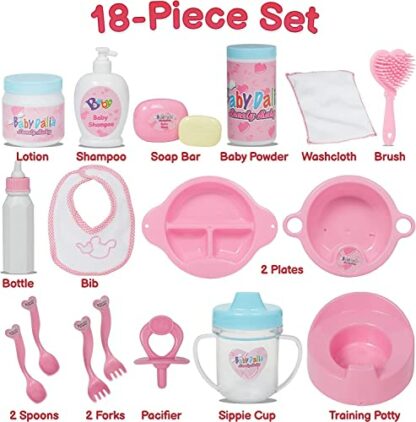 Prextex 18-Piece Baby Doll Accessories Set with Carrying Case - The Ultimate Stocking Filler for Kids, Toddlers, and Girls - Includes Everything for Lifelike Baby Doll Playtime Fun 3 Prextex 18-Piece Baby Doll Accessories Set with Carrying Case - The Ultimate Stocking Filler for Kids, Toddlers, and Girls - Includes Everything for Lifelike Baby Doll Playtime Fun - Image 3