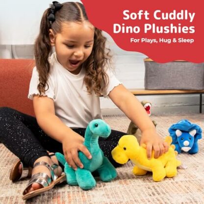 Prextex Soft Toy Dinosaur Plushies - Stuffed Animals Plush Toys - Gifts & Toys for Boys & Girls - Image 3