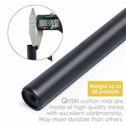 'QITERI Curtain Rod 2Pack with Twisting Cage Finials, 3/4'' Single Window Rod' - Image 4