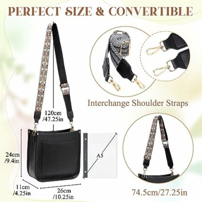 RAVUO Crossbody Bags for Women, Vegan Leather Shoulder Bag Fashion Ladies Handbags with 2 Adjustable Straps - Image 3