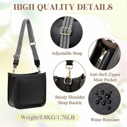 RAVUO Crossbody Bags for Women, Vegan Leather Shoulder Bag Fashion Ladies Handbags with 2 Adjustable Straps - Image 4