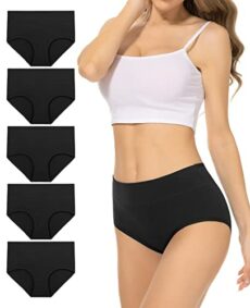 RUIXUE Cotton Womens Underwear, High Waisted Knickers Ladies Pants Breathable Comfy Sports Briefs Multipack