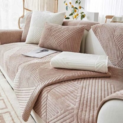 Racib Funny Fuzzy Corner Non Slip Sofa Cover,Velvet Sofa Covers Waterproof Sofa Slipcovers Couch Covers Apply To L Shape 1 Seater 2 Seater 3 Seater 4 Seater Sofa - Image 2