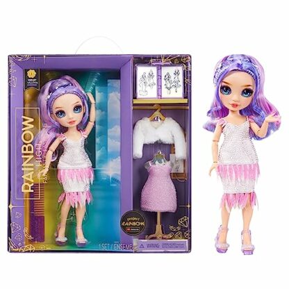 Rainbow High Fantastic Fashion Doll - VIOLET WILLOW - Purple 11” Fashion Doll and Playset with 2 Outfits & Fashion Play Accessories - Great for Kids 4-12 Years Old 2 Rainbow High Fantastic Fashion Doll - VIOLET WILLOW - Purple 11” Fashion Doll and Playset with 2 Outfits & Fashion Play Accessories - Great for Kids 4-12 Years Old - Image 2