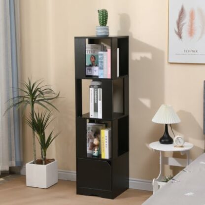 Rainbow Tree 360° Rotating Bookshelf Corner Slim Storage Shelf, 6-Tier Tall Bookcase Shelving Unit, Display Storage Shelf Organizer for Living Room Bedroom 4 Rainbow Tree 360° Rotating Bookshelf Corner Slim Storage Shelf, 6-Tier Tall Bookcase Shelving Unit, Display Storage Shelf Organizer for Living Room Bedroom - Image 4