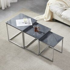 Rainbow Tree Set of 3 Nesting Coffee Tables for Living Room, Nest of 3 Nested Tables Sofa Side Table Coffee Table End Tables Space Saving