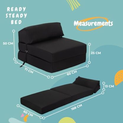 Ready Steady Bed Comfortable Fold Out Z Bed Chair | Sofa Bed Futon Lightweight | Soft Water resistant Cover | Ergonomically Designed Single Mattress Zbed 4 Ready Steady Bed Comfortable Fold Out Z Bed Chair | Sofa Bed Futon Lightweight | Soft Water resistant Cover | Ergonomically Designed Single Mattress Zbed - Image 4