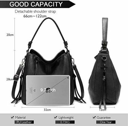 Realer Women's Handbag Synthetic Leather Hobo Tote Large Shoulder Bag Fashion Shoulder Bags - Image 3