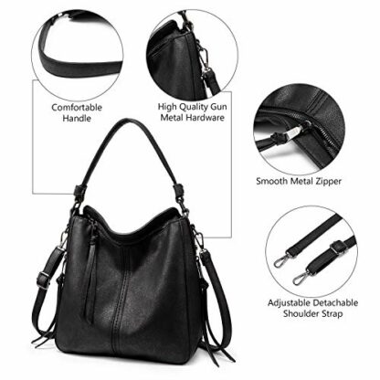 Realer Women's Handbag Synthetic Leather Hobo Tote Large Shoulder Bag Fashion Shoulder Bags - Image 4