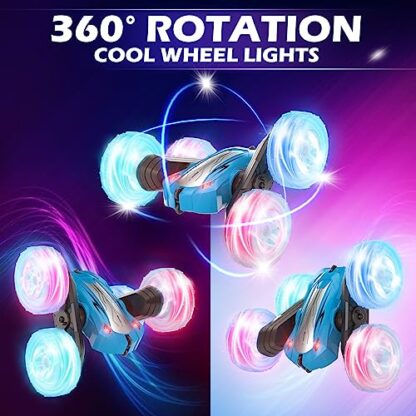 Remote Cohtrol Car,Remote Control Truck,RC Stunt Car Toys,2 Sided 360° Rotation with Cool LED Effect Kids RC Car for 3 4 5 6 7 Years Old Boys and Girls Toys Birthday Gift Christmas - Image 3