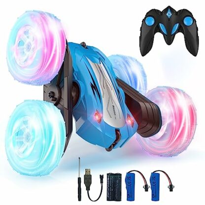 Remote Cohtrol Car,Remote Control Truck,RC Stunt Car Toys,2 Sided 360° Rotation with Cool LED Effect Kids RC Car for 3 4 5 6 7 Years Old Boys and Girls Toys Birthday Gift Christmas - Image 2