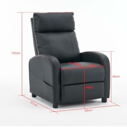 Requena Recliner Armchair PU Leather Sofa Lounge Seating Adjustable Leg Rest and Reclining Functions for Living Room HQ-8256 - Image 4