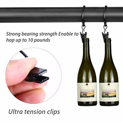 Roonoo 36 Pack Openable Metal Curtain Rings with Clips, Fits Up to 1 Inch Rod, Heavy Duty Rustproof Decorative Vintage Drapery Rings Curtain Hooks Clips Rod Hangers, Black - Image 4