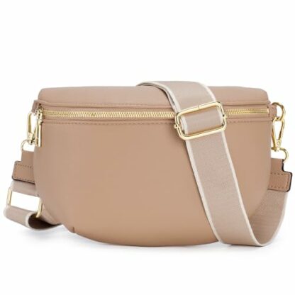 Roulens Crossbody Bag for Women Fashion Waist Packs Soft Vegan PU Leather Belt Bag Large Capacity Shoulder Bag with Adjustable and Removable Wide Strap - Image 2