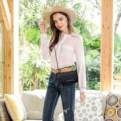 Roulens Small Crossbody Phone Bag for Women,PU Leather Mobile Phone Bags Card Holder Purse and Handbags,Shoulder Bag with Adjustable Strap - Image 3