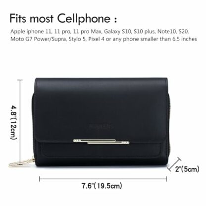Roulens Small Crossbody Phone Bag for Women,PU Leather Mobile Phone Bags Card Holder Purse and Handbags,Shoulder Bag with Adjustable Strap - Image 4