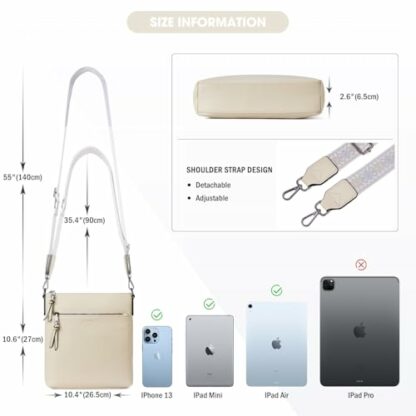 Roulens Trendy Crossbody Bag for Women,Lightweight Medium Crossbody Purse Soft Leather Women's Shoulder Handbags with Adjustable Wide Strap - Image 4