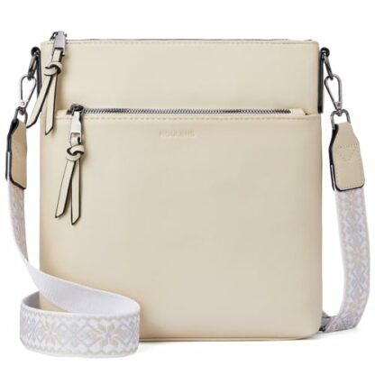Roulens Trendy Crossbody Bag for Women,Lightweight Medium Crossbody Purse Soft Leather Women's Shoulder Handbags with Adjustable Wide Strap - Image 2