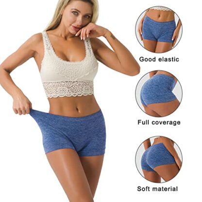 Ruxia Womens Boxer Shorts Seamless Boyshort Panties for Under Dresses Ladies Underwear Shorts 5 Pack - Image 3