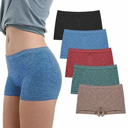 Ruxia Womens Boxer Shorts Seamless Boyshort Panties for Under Dresses Ladies Underwear Shorts 5 Pack - Image 2