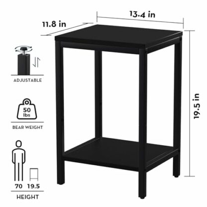 SAYGOER Small Side Table with Storage 2 Tier Bedside Table - Image 3