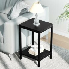 SAYGOER Small Side Table with Storage 2 Tier Bedside Table