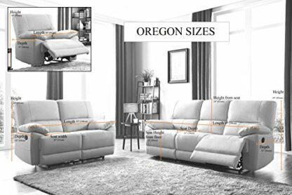 SC Furniture Ltd Grey High Grade Leather Manual Reclining 3 Seater Sofa or 2 Seater Manual Recliner Sofa or Reclining Armchair Suite OREGON - Image 3