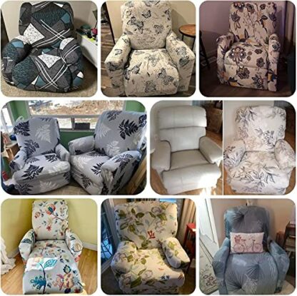 SDNAM Stretch Recliner Slipcovers 4-Pieces Lazy boy Recliner Covers Recliner Couch Covers Recliner Chair Cover Non Slip Reclining Slipcovers with Storage Pockets Furniture Protector for Living Room - Image 4