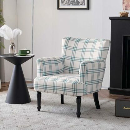 SEPNINE Living Room Armchairs,Retro Accent Chair,Bedroom Chair,Solid Wood Legs, High Density Padding, Ergonomic Backrests,Fabric Lounge Padded Sofa Chair for Living Room 3 SEPNINE Living Room Armchairs,Retro Accent Chair,Bedroom Chair,Solid Wood Legs, High Density Padding, Ergonomic Backrests,Fabric Lounge Padded Sofa Chair for Living Room - Image 3