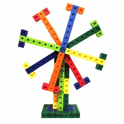 SHAWE Kids Construction , Snap Cube Autism Toys, Creative and Educational Alternative to Building Blocks - Kids Safe Material! Package in Adorable Bag (100 Pieces Cubes) 4 SHAWE Kids Construction , Snap Cube Autism Toys, Creative and Educational Alternative to Building Blocks - Kids Safe Material! Package in Adorable Bag (100 Pieces Cubes) - Image 4