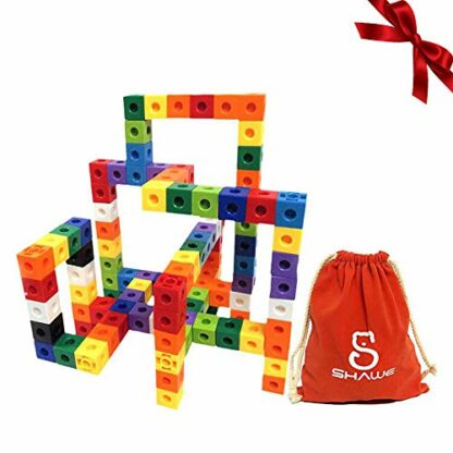SHAWE Kids Construction , Snap Cube Autism Toys, Creative and Educational Alternative to Building Blocks - Kids Safe Material! Package in Adorable Bag (100 Pieces Cubes) 2 SHAWE Kids Construction , Snap Cube Autism Toys, Creative and Educational Alternative to Building Blocks - Kids Safe Material! Package in Adorable Bag (100 Pieces Cubes) - Image 2