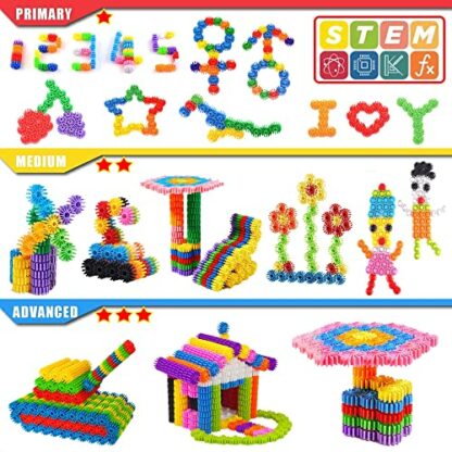 SIENIANLINE Gears Interlocking Learning Set, STEM Construction Toy Set - Building Kit Toys 180 Pcs - 10 Colors 3 SIENIANLINE Gears Interlocking Learning Set, STEM Construction Toy Set - Building Kit Toys 180 Pcs - 10 Colors - Image 3