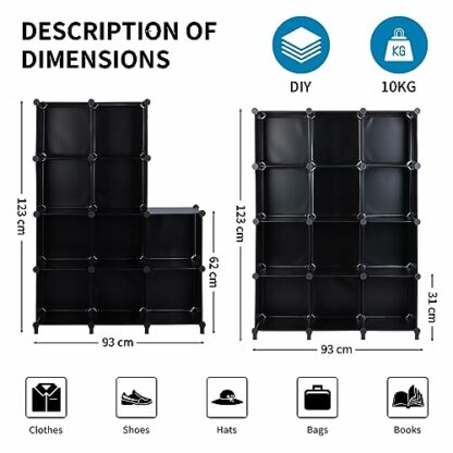 SILVER VALLEY Cube Bookcase, Bookshelf, DIY Closet Organizers and Shelves for Bedroom, Bathroom, office, Stackable Shelves, Toy Organizers, Display Shelf 4 SILVER VALLEY Cube Bookcase, Bookshelf, DIY Closet Organizers and Shelves for Bedroom, Bathroom, office, Stackable Shelves, Toy Organizers, Display Shelf - Image 4