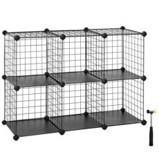 SONGMICS Storage Cabinet Lattice Shelf 6 Modular Cubes Bathroom Children's Bedroom Living Room Books