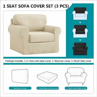 SYLC Sofa Cover with Separate Seat Cushions and Backrests Stretch Velvet Sofa Slipcover Couch Covers Furniture Protector Split Combined - Image 4