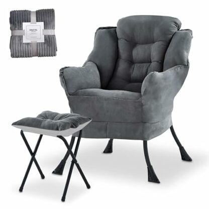 Saimly Armchair Accent Chair, Upholstered Sherpa Lazy Chair Lounge Armchair with Side Pocket, Metal Frame Lazy Comfy Seat Reading Chair for Living Room Bedroom 2 Saimly Armchair Accent Chair, Upholstered Sherpa Lazy Chair Lounge Armchair with Side Pocket, Metal Frame Lazy Comfy Seat Reading Chair for Living Room Bedroom - Image 2