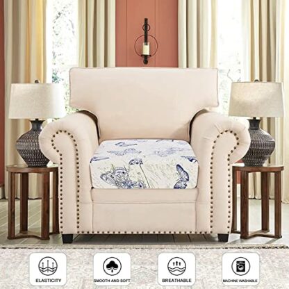 SearchI Printed Sofa Couch Cushion Covers Replacement Couch Seat Covers Stretch Patterned Sofa Seat Slipcovers Washable Furniture Protectors Sofa Slipcover Soft with Elastic Bottom - Image 3